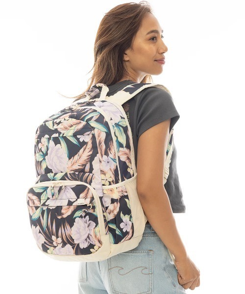 BILLABONG(ビラボン)の「BILLABONG レディース MAIDEN VOYAGE BPK バックパック/リュック 【2025年春夏モデル】/ビラボン総柄バックパック・リュック(バックパック/リュック・レディース・ブラック/マルチ/グリーン系その他・FREE)」の3枚目の写真