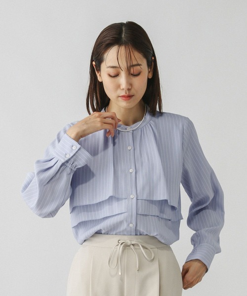 GLOBAL WORK(グローバルワーク)の「キレイつづくティアードブラウス/579500(シャツ/ブラウス・レディース・ブルー系その他/ピンク/ホワイト系その他・MEDIUM/LARGE)」の10枚目の写真