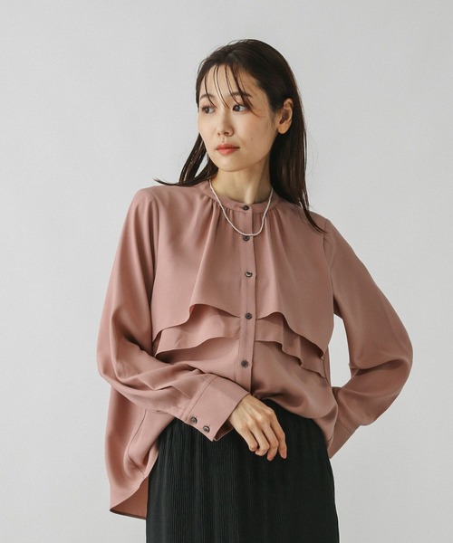 GLOBAL WORK(グローバルワーク)の「キレイつづくティアードブラウス/579500(シャツ/ブラウス・レディース・ブルー系その他/ピンク/ホワイト系その他・MEDIUM/LARGE)」の15枚目の写真