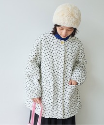 bulle de savon | △evodown　はな刺繍 ノーカラーコート(ダウンジャケット/コート)