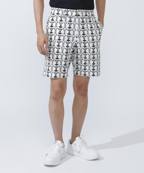 PEARLY GATES】Nyストレッチドビーショートパンツ ＜ロゴアンカー柄