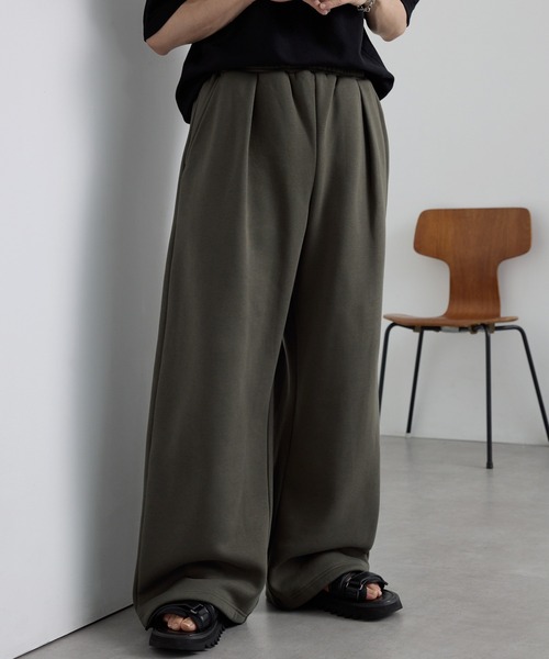 MONO-MART（モノマート）の「ドロストワイドストレート タックスウェットパンツ（スウェットパンツ・メンズ・グレー/ブラック/ダークブラウン/ライトグレー/ネイビー/カーキオリーブ/ダークグレー・L/M/S）」の6枚目の写真