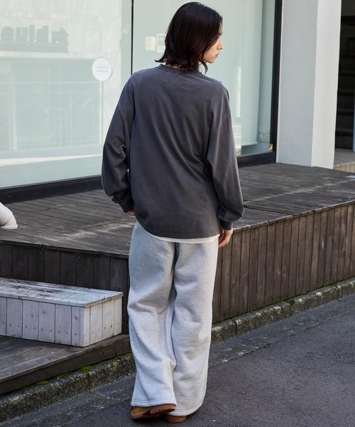 セール】ドロストワイドストレート 裏起毛タックスウェットパンツ