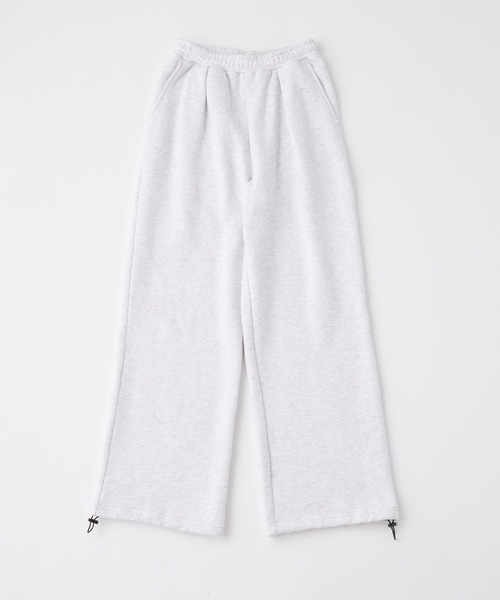 ドロストワイドストレート 裏起毛タックスウェットパンツ MONO-MART