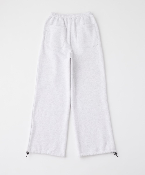 JUST DON / スウェットパンツ/M/コットン/WHT ドロストワイドストレート 裏起毛タックスウェットパンツ MONO-MART