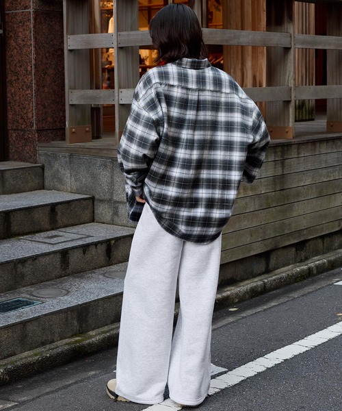 セール】ドロストワイドストレート 裏起毛タックスウェットパンツ