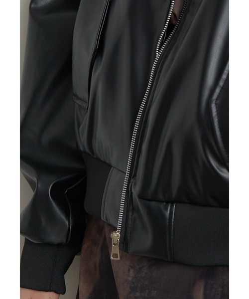 SEN TOKYO(セントーキョー)の「PUレザー ライトボンバージャケット(ブルゾン・レディース・ブラック・LARGE/MEDIUM/SMALL)」の10枚目の写真