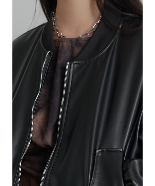 SEN TOKYO(セントーキョー)の「PUレザー ライトボンバージャケット(ブルゾン・レディース・ブラック・LARGE/MEDIUM/SMALL)」の11枚目の写真