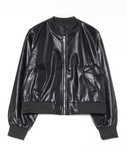 SEN TOKYO(セントーキョー)の「PUレザー ライトボンバージャケット(ブルゾン・レディース・ブラック・LARGE/MEDIUM/SMALL)」の12枚目の写真