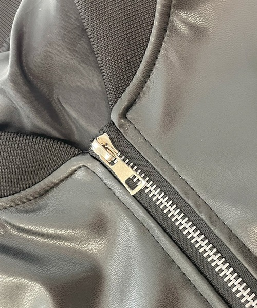 SEN TOKYO(セントーキョー)の「PUレザー ライトボンバージャケット(ブルゾン・レディース・ブラック・LARGE/MEDIUM/SMALL)」の15枚目の写真