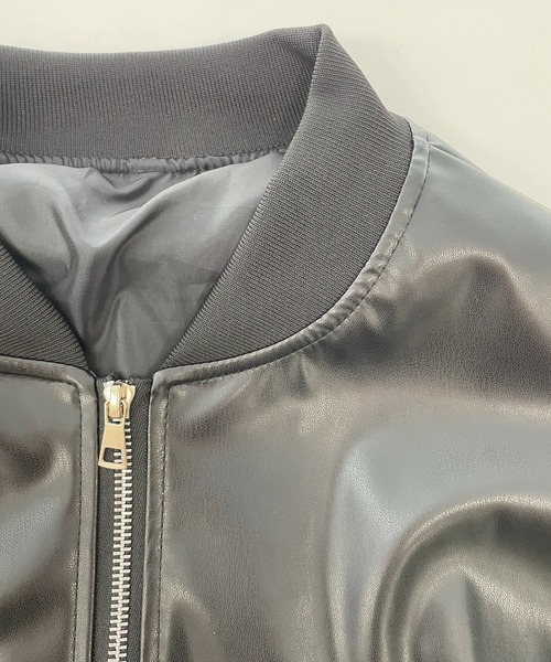 SEN TOKYO(セントーキョー)の「PUレザー ライトボンバージャケット(ブルゾン・レディース・ブラック・LARGE/MEDIUM/SMALL)」の18枚目の写真