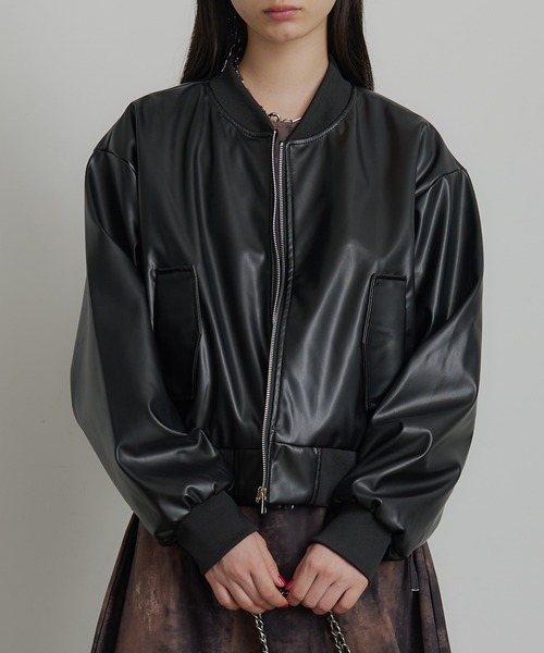 SEN TOKYO(セントーキョー)の「PUレザー ライトボンバージャケット(ブルゾン・レディース・ブラック・LARGE/MEDIUM/SMALL)」の20枚目の写真