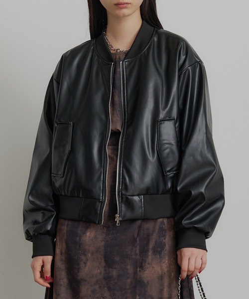 SEN TOKYO(セントーキョー)の「PUレザー ライトボンバージャケット(ブルゾン・レディース・ブラック・LARGE/MEDIUM/SMALL)」の21枚目の写真