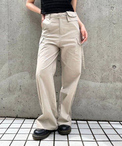 3.3 Field Trip (3.3フィールドトリップ)の「3.3 Field Trip/ミニポーチ付きワイドパンツ(その他パンツ・レディース・ブラック/ベージュ・FREE)」の1枚目の写真