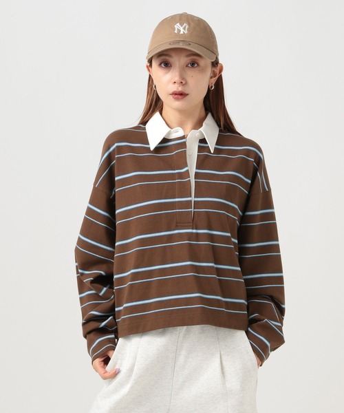 BAYFLOW（ベイフロー）の「[WEB限定]マルチボーダーポロTシャツ（ポロシャツ・レディース・イエロー/ピンク/ブラウン・FREE）」の19枚目の写真