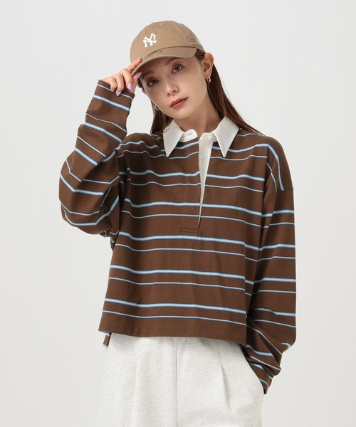 BAYFLOW（ベイフロー）の「[WEB限定]マルチボーダーポロTシャツ（ポロシャツ・レディース・イエロー/ピンク/ブラウン・FREE）」の20枚目の写真