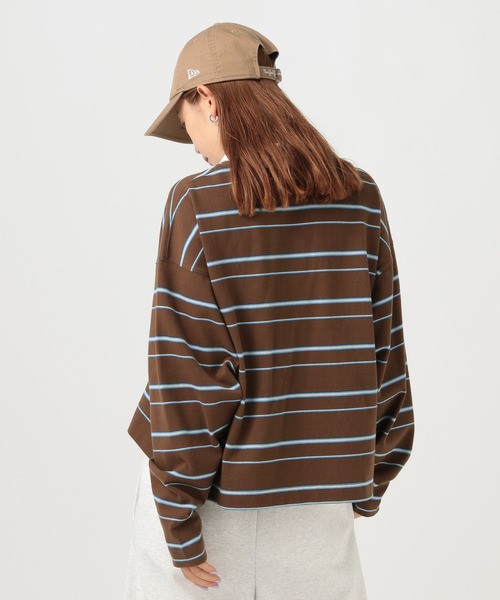 BAYFLOW（ベイフロー）の「[WEB限定]マルチボーダーポロTシャツ（ポロシャツ・レディース・イエロー/ピンク/ブラウン・FREE）」の22枚目の写真