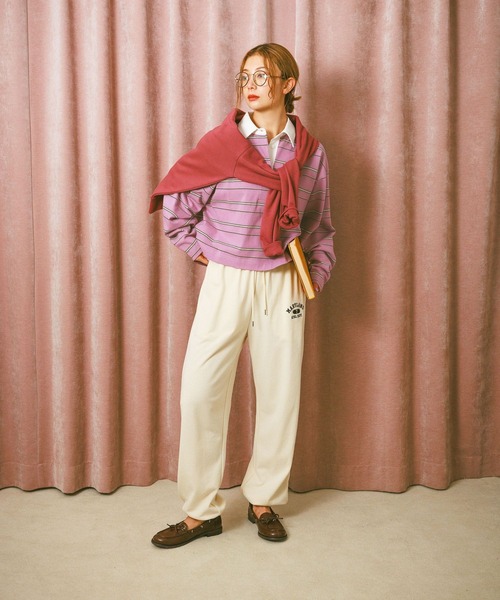 BAYFLOW（ベイフロー）の「[WEB限定]マルチボーダーポロTシャツ（ポロシャツ・レディース・イエロー/ピンク/ブラウン・FREE）」の5枚目の写真