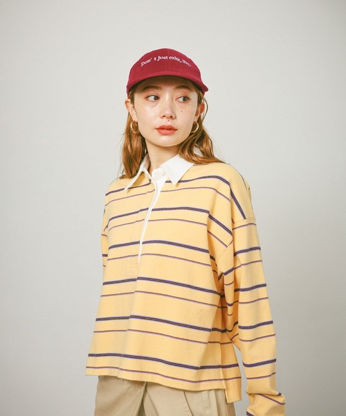 BAYFLOW（ベイフロー）の「[WEB限定]マルチボーダーポロTシャツ（ポロシャツ・レディース・イエロー/ピンク/ブラウン・FREE）」の17枚目の写真