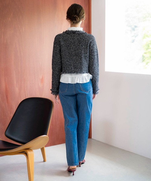 NOELA(ノエラ)の「ツイードニットカーディガン(カーディガン/ボレロ・レディース・ブラック/ラベンダー・フリー)」の18枚目の写真