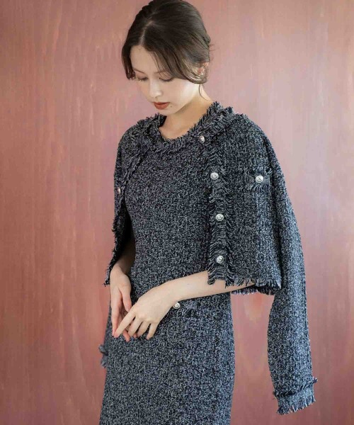 NOELA(ノエラ)の「ツイードニットカーディガン(カーディガン/ボレロ・レディース・ブラック/ラベンダー・フリー)」の21枚目の写真