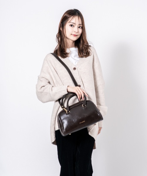 Rivel(リヴェル)の「【PULICATI/プリカーティ】2WAY レザー ボストンバッグ ショルダーバッグ イタリア製(ハンドバッグ・レディース・ダークブラウン/ブラック・FREE)」の8枚目の写真