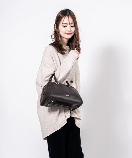 Rivel(リヴェル)の「【PULICATI/プリカーティ】2WAY レザー ボストンバッグ ショルダーバッグ イタリア製(ハンドバッグ・レディース・ダークブラウン/ブラック・FREE)」の9枚目の写真