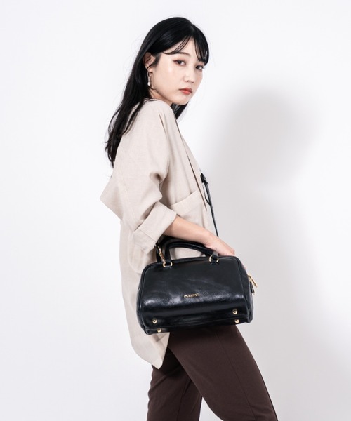 Rivel(リヴェル)の「【PULICATI/プリカーティ】2WAY レザー ボストンバッグ ショルダーバッグ イタリア製(ハンドバッグ・レディース・ダークブラウン/ブラック・FREE)」の3枚目の写真