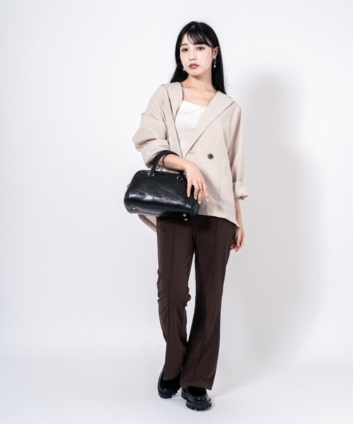 Rivel(リヴェル)の「【PULICATI/プリカーティ】2WAY レザー ボストンバッグ ショルダーバッグ イタリア製(ハンドバッグ・レディース・ダークブラウン/ブラック・FREE)」の6枚目の写真