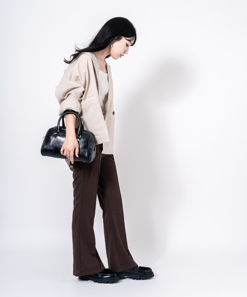 Rivel(リヴェル)の「【PULICATI/プリカーティ】2WAY レザー ボストンバッグ ショルダーバッグ イタリア製(ハンドバッグ・レディース・ダークブラウン/ブラック・FREE)」の7枚目の写真