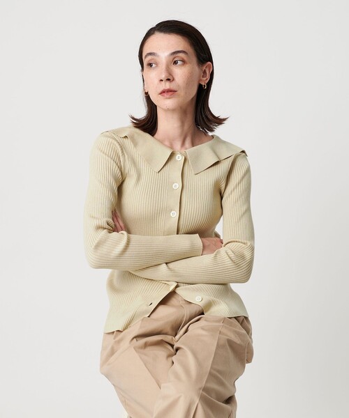 新品タグ付！BEAUTY&YOUTH ポリエステルブレンド シャツカーディガン ポリエステルブレンド シャツカーディガン 2WAY（カーディガン/ボレロ