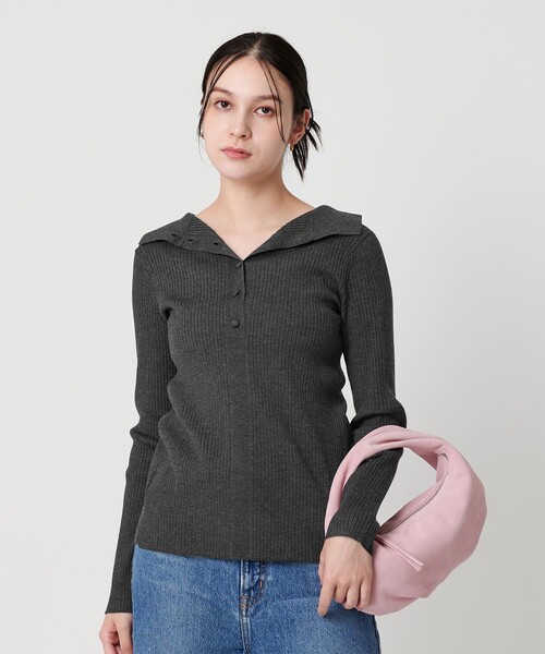 BEAUTY&YOUTH UNITED ARROWS(ビューティーアンドユースユナイテッドアローズ)の「ポリエステルブレンド シャツカーディガン 2WAY(カーディガン/ボレロ・レディース・ダークグレー/モカ/ナチュラル・FREE)」の2枚目の写真