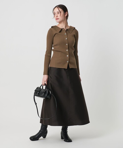 ポリエステルブレンド シャツカーディガン 2WAY（カーディガン/ボレロ