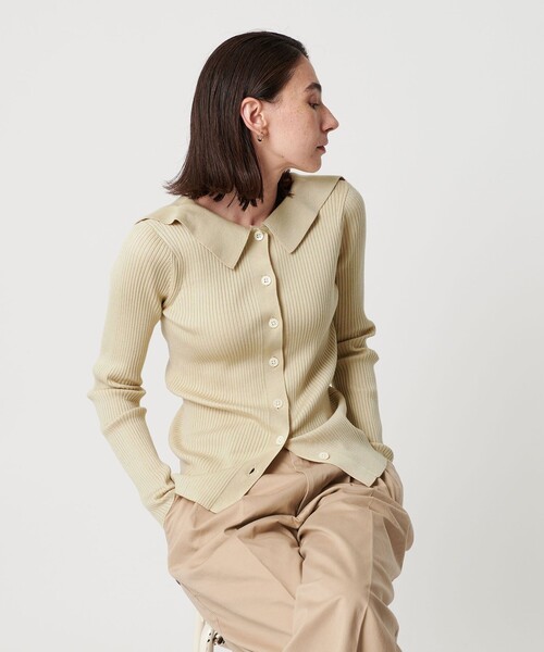 ポリエステルブレンド シャツカーディガン 2WAY（カーディガン/ボレロ