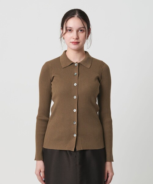 ポリエステルブレンド シャツカーディガン 2WAY（カーディガン/ボレロ