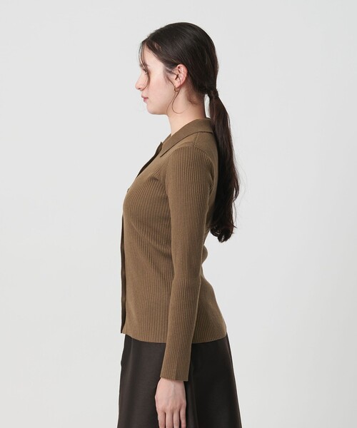 ポリエステルブレンド シャツカーディガン 2WAY（カーディガン/ボレロ