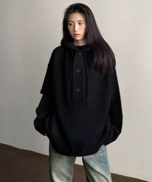 オーバーサイズ」に該当するパーカー（ブラック/黒色系）ファッション