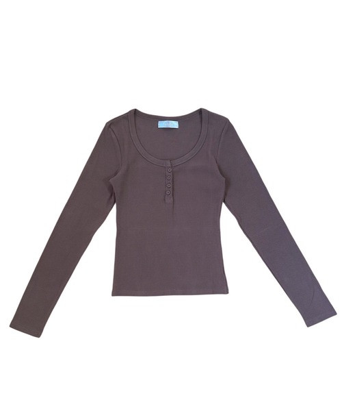 VIBGYOR(ヴィブジョー)の「美シルエット ヘンリーネックリブカットソー/長袖トップス(CZ)(Tシャツ/カットソー・レディース・ブラック/ブラウン/グレー/オートミール/チャコール・MEDIUM/LARGE)」の8枚目の写真