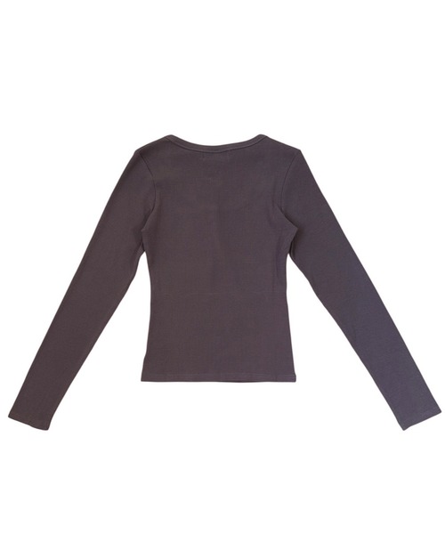 VIBGYOR(ヴィブジョー)の「美シルエット ヘンリーネックリブカットソー/長袖トップス(CZ)(Tシャツ/カットソー・レディース・ブラック/ブラウン/グレー/オートミール/チャコール・MEDIUM/LARGE)」の9枚目の写真