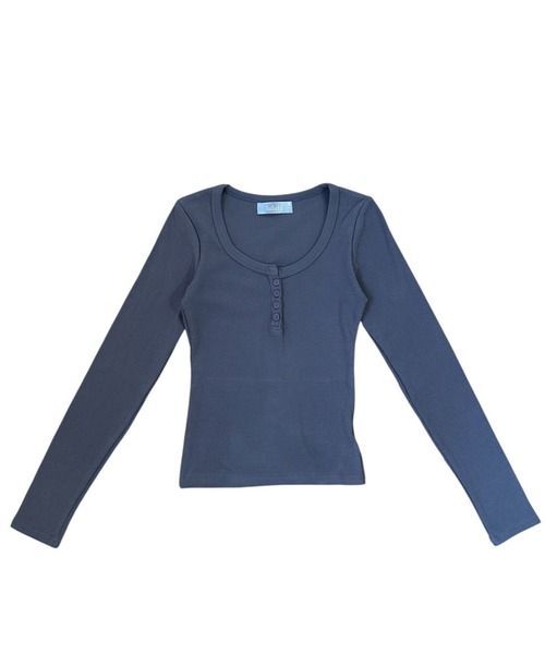 VIBGYOR(ヴィブジョー)の「美シルエット ヘンリーネックリブカットソー/長袖トップス(CZ)(Tシャツ/カットソー・レディース・ブラック/ブラウン/グレー/オートミール/チャコール・MEDIUM/LARGE)」の10枚目の写真