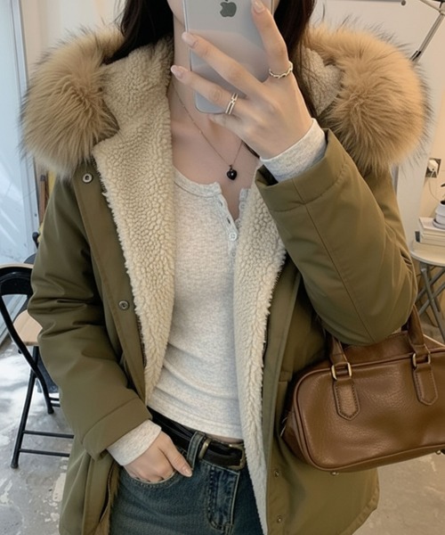 VIBGYOR(ヴィブジョー)の「美シルエット ヘンリーネックリブカットソー/長袖トップス(CZ)(Tシャツ/カットソー・レディース・ブラック/ブラウン/グレー/オートミール/チャコール・MEDIUM/LARGE)」の20枚目の写真
