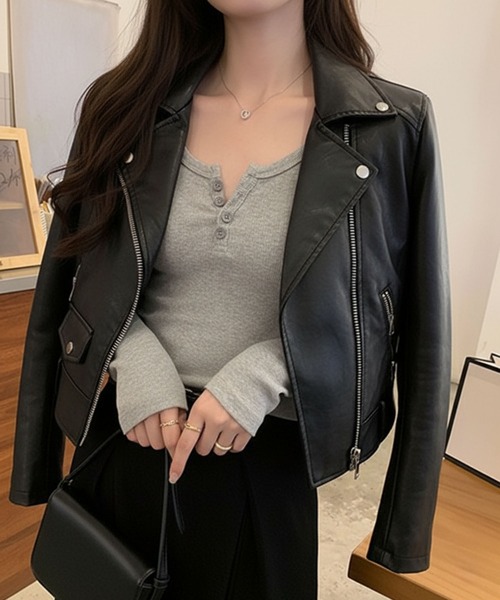 VIBGYOR(ヴィブジョー)の「美シルエット ヘンリーネックリブカットソー/長袖トップス(CZ)(Tシャツ/カットソー・レディース・ブラック/ブラウン/グレー/オートミール/チャコール・MEDIUM/LARGE)」の21枚目の写真