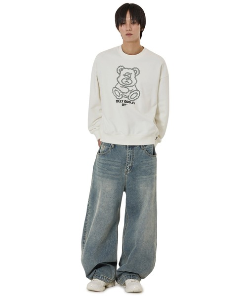OY(オーワイ)の「『OY/オーワイ』STITCHED DOLLY CREWNECK/ステッチオードリー クルーネック(スウェット・レディース・ホワイト/ブラック・L/M)」の11枚目の写真