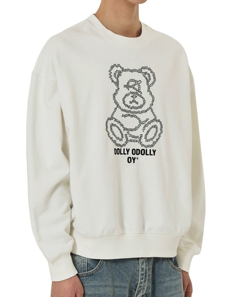 OY(オーワイ)の「『OY/オーワイ』STITCHED DOLLY CREWNECK/ステッチオードリー クルーネック(スウェット・レディース・ホワイト/ブラック・L/M)」の9枚目の写真