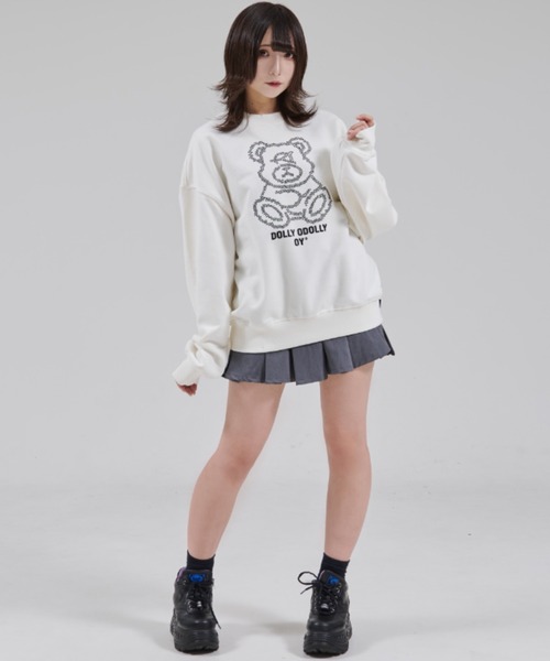 OY(オーワイ)の「『OY/オーワイ』STITCHED DOLLY CREWNECK/ステッチオードリー クルーネック(スウェット・レディース・ホワイト/ブラック・L/M)」の18枚目の写真