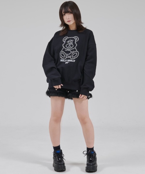 OY(オーワイ)の「『OY/オーワイ』STITCHED DOLLY CREWNECK/ステッチオードリー クルーネック(スウェット・レディース・ホワイト/ブラック・L/M)」の22枚目の写真