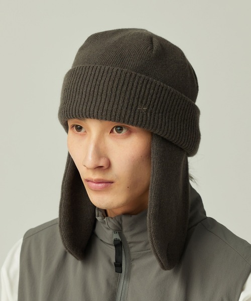 Snow Peak(スノーピーク)の「Snow Peak / Knit Flight Cap ニットフライトキャップ(ニットキャップ/ビーニー・メンズ・アイボリー/グレー/ブラック・ONE SIZE)」の3枚目の写真