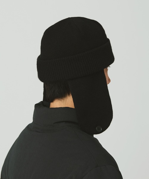 Snow Peak(スノーピーク)の「Snow Peak / Knit Flight Cap ニットフライトキャップ(ニットキャップ/ビーニー・メンズ・アイボリー/グレー/ブラック・ONE SIZE)」の5枚目の写真
