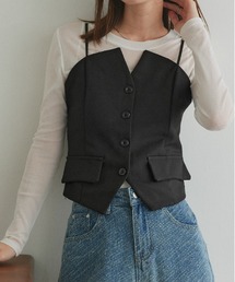 ad thie | フロントボタンデザイン キャミソールビスチェ(キャミソール)