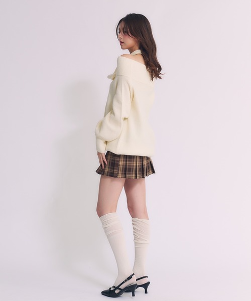 Multi-way choker loose off-shoulder knit / マルチウェイ